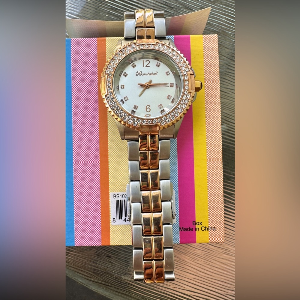 Vintage women’s Zagarki watch - Harmony Swarovski Crystal Rose gold 2 tone NEW
